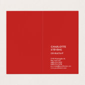 Verticale Rood Trendy Minimalist Eenvoudig legant Visitekaartje (Buitenkant ongevouwen)