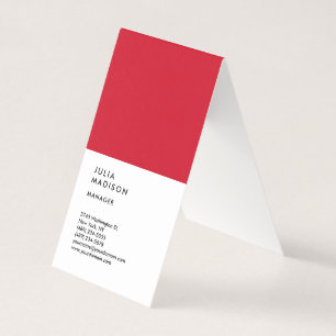 Verticale Rood Witte Trendy Manager Consultant Visitekaartje