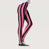 Verticale roze en zwarte strepen leggings (Rechts)