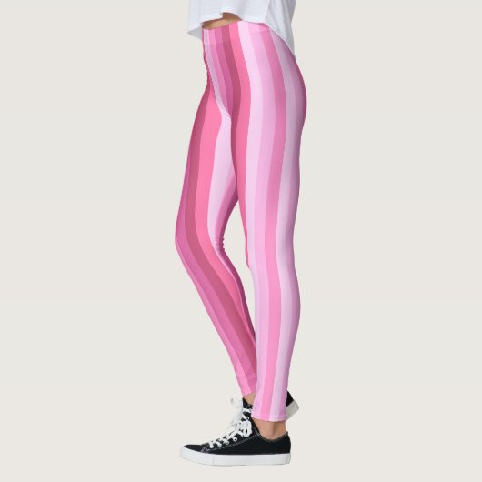 Verticale roze gradiënt stripe Patroon Leggings (Links)