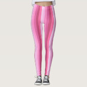 Verticale roze gradiënt stripe Patroon Leggings (Voorkant)