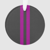 Verticale roze racestrepen in koolstofvezelstijl ornament (voorkant)