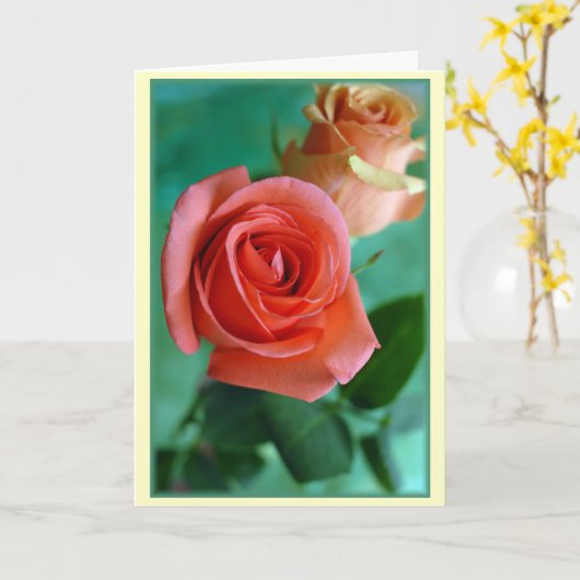"Verticale Rozen" Kaart (Gele Bloem)