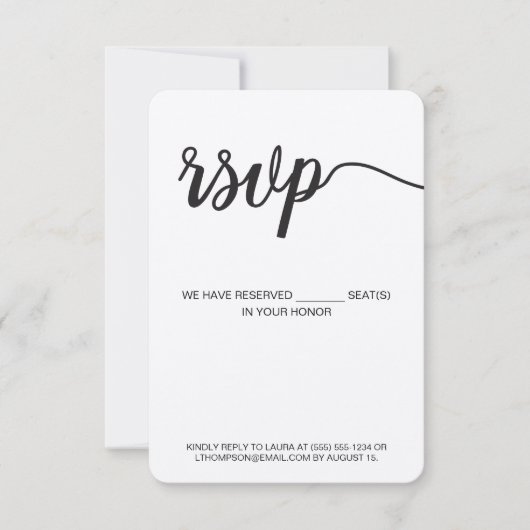 Verticale RSVP zonder mailing Gereserveerde Seat R (Voorkant)