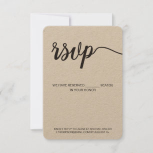 Verticale RSVP zonder mailing Gereserveerde Seat R