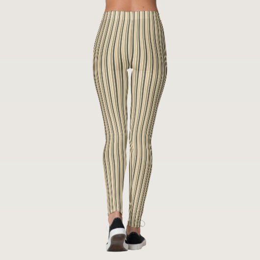Verticale sepia-strepen leggings (Achterkant)