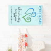 Verticale Sjabloon verbonden hartenfamilie reünie Spandoek (Insitu)