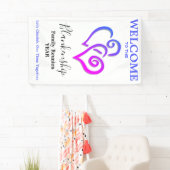 Verticale Sjabloon verbonden hartenfamilie reünie Spandoek (Insitu)