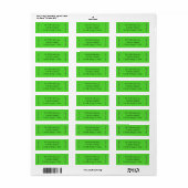 Verticale Sneeuwvlokken Groen - Retouradreslabel Etiket (Full Sheet)