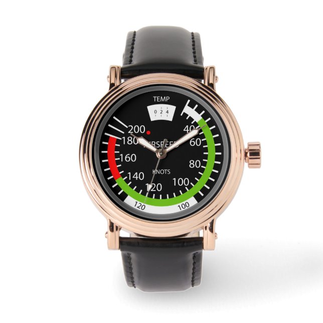 Verticale snelheidsindicator Pilot Aviation Geek Horloge (Voorkant)