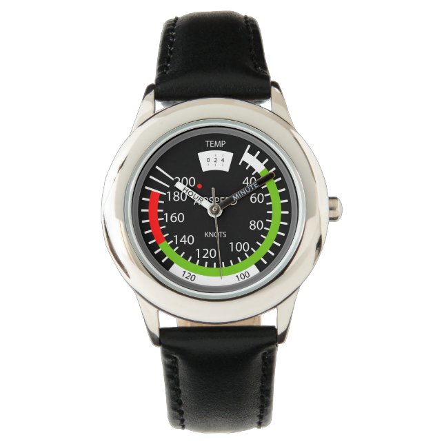 Verticale snelheidsindicator Pilot Aviation Geek Horloge (Voorkant)