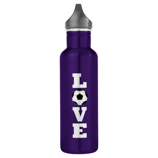 Verticale Soccer LOVE Soccer Player of Coach Sport Waterfles (Links)
