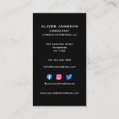 Verticale sociale media Monogram zwart - wit goud Visitekaartje (Achterkant)