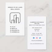 Verticale sociale media voor Estate Agent Realtor Visitekaartje (Voorkant / Achterkant)