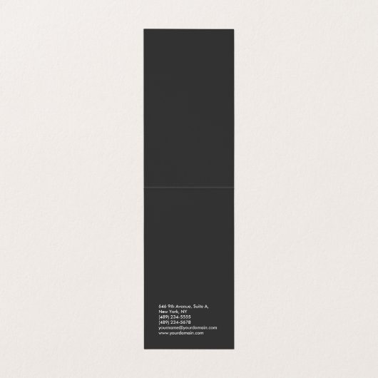 Verticale speciale zwarte professionele vlakte mod visitekaartje (Binnenkant ongevouwen)