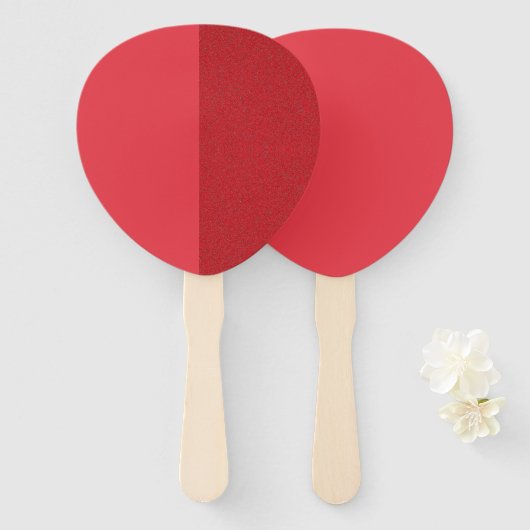 Verticale Split Petal Fan – Custom Tomato Red Handwaaier (Voorkant en achterkant)