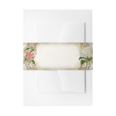 Verticale  Stargazer Lily Taupe Kant Goud Uitnodigingen Wikkel (Voorkant Voorbeeld)