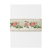 Verticale  Stargazer Lily Taupe Kant Goud Uitnodigingen Wikkel (Achterkant Voorbeeld)