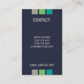 Verticale stijl met blauw van de initiaal visitekaartje (Achterkant)