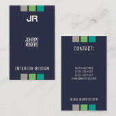 Verticale stijl met blauw van de initiaal visitekaartje (Voorkant / Achterkant)