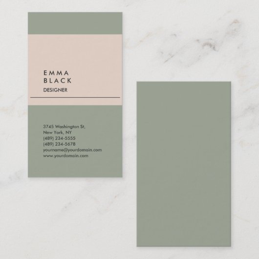 Verticale stijlvolle, stijlvolle, professionele on visitekaartje (Voorkant / Achterkant)