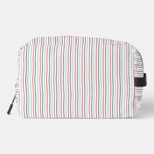 Verticale Streep Witte Toilettas voor Mannen, Vrou Toilettasje (Achterkant)