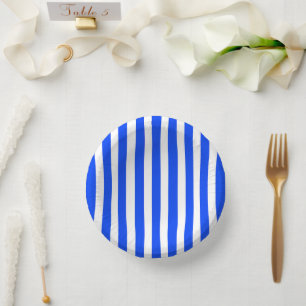 Verticale streep zeeman blauw en wit patroon papieren kommen