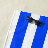 Verticale streep Zeeman Blauw & Wit Patroon Strandlaken (In situ)