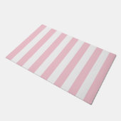 Verticale strepen Baby roze en witte strepen Deurmat (Schuin)