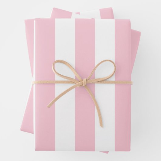 Verticale strepen Baby roze en witte strepen Inpakpapier Vel (In situ)