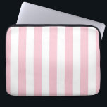 Verticale strepen Baby roze en witte strepen Laptop Sleeve<br><div class="desc">Verticale strepen - lichtroze en wit gestreepte patroon.</div>