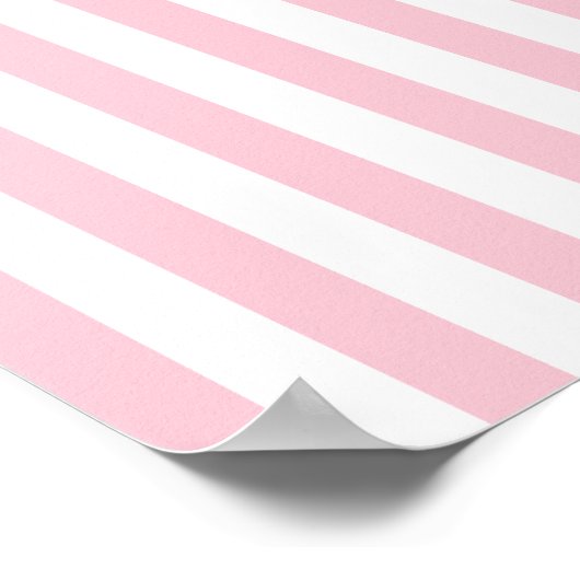 Verticale strepen Baby roze en witte strepen Poster (Hoek)