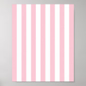 Verticale strepen Baby roze en witte strepen Poster (Voorkant)