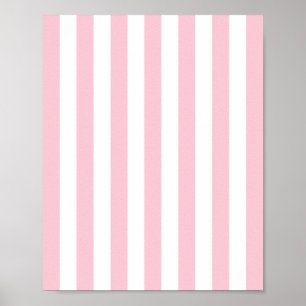 Verticale strepen Baby roze en witte strepen Poster