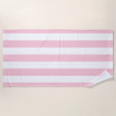 Verticale strepen Baby roze en witte strepen Strandlaken (Voorkant)