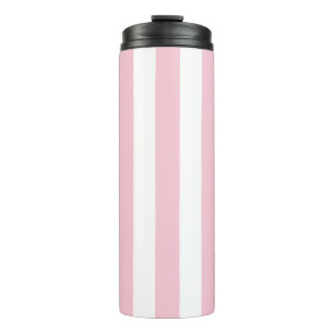 Verticale strepen Baby roze en witte strepen Thermosbeker