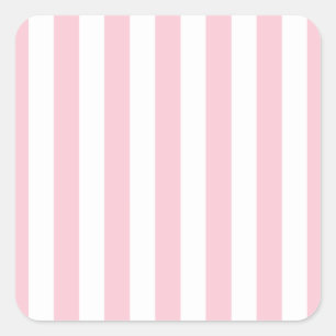 Verticale strepen Baby roze en witte strepen Vierkante Sticker