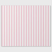 Verticale strepen babyroze en wit gestreept cadeaupapier (Vlak)