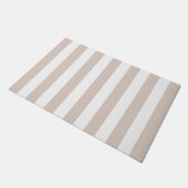Verticale strepen beige en wit gestreept deurmat (Schuin)