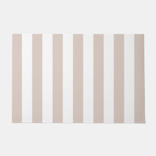 Verticale strepen beige en wit gestreept deurmat