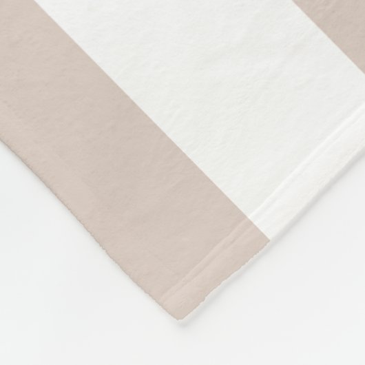 Verticale strepen beige en wit gestreept fleece deken (Hoek)