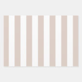 Verticale strepen beige en wit gestreept inpakpapier vel (Voorkant)