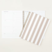 Verticale strepen beige en wit gestreept planner (Display)