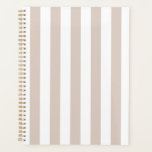 Verticale strepen beige en wit gestreept planner<br><div class="desc">Vertical Stripes - beige en wit gestreept patroon.</div>