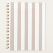 Verticale strepen beige en wit gestreept planner (Voorkant)