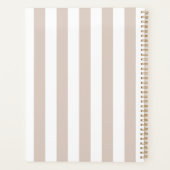 Verticale strepen beige en wit gestreept planner (Achterkant)