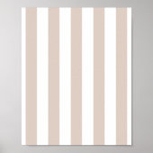 Verticale strepen beige en wit gestreept poster (Voorkant)
