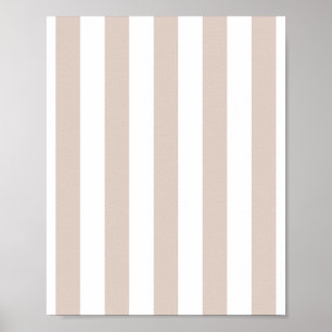 Verticale strepen beige en wit gestreept poster