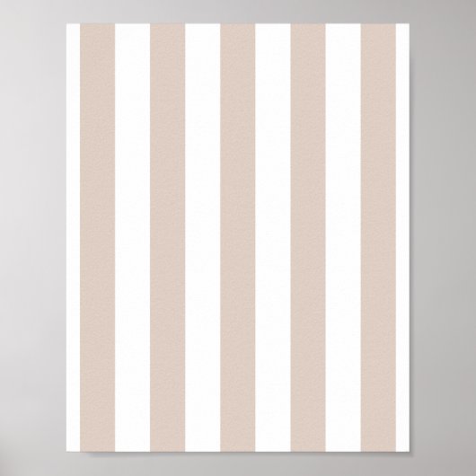 Verticale strepen beige en wit gestreept poster (Voorkant)