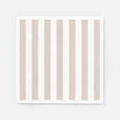 Verticale strepen beige en wit gestreept servet (Voorkant)